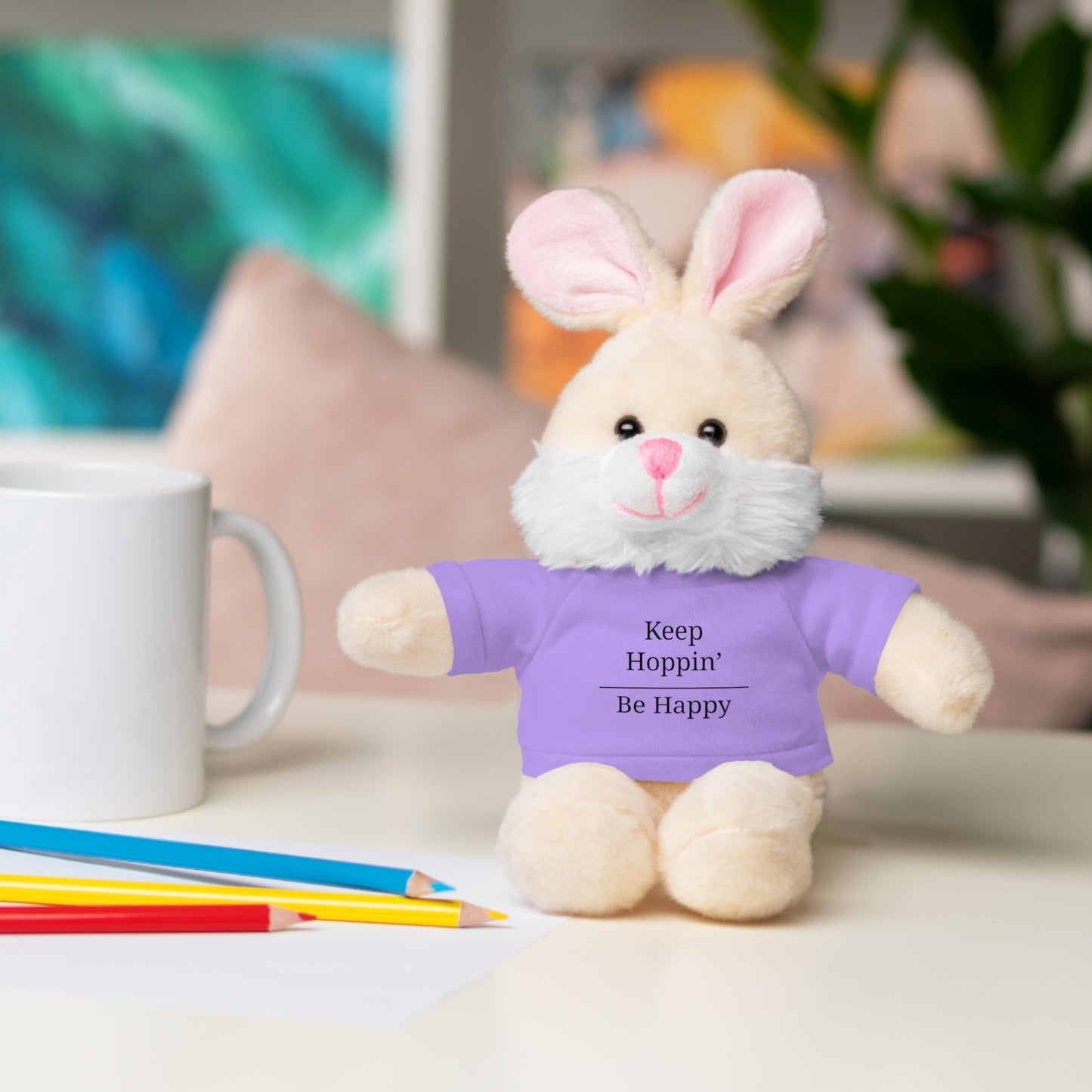 Plush Bunny with 'Keep Hoppin’ Be Happy' Tee
