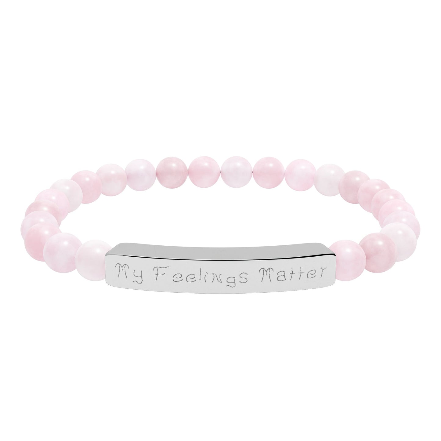 My Feelings Matter Engraved Natural Stone Stretch Bracelet